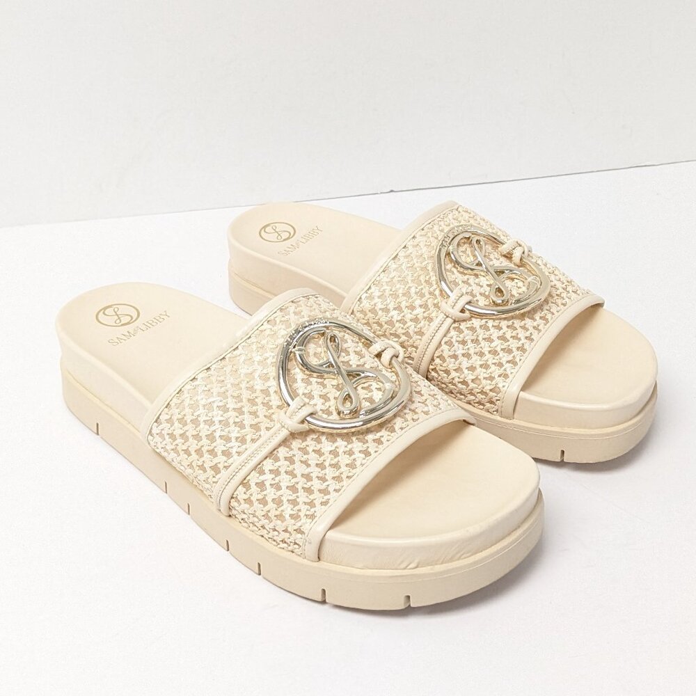 Sam and Libby Asher Platform Sandals, Vanilla, Women's 9.5